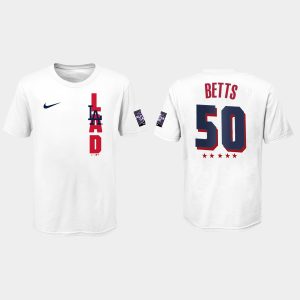 Delightful Los Angeles Dodgers #50 Mookie Betts Youth 2021 MLB All Star Game White T Shirt Sports enthusiasts seize this opportunity Order now to feel the game excitement