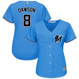 Delightful Marlins #8 Andre Dawson Blue Alternate Women's Stitched MLB Jersey Hurry Exclusive offer Place your order immediately for a great jersey