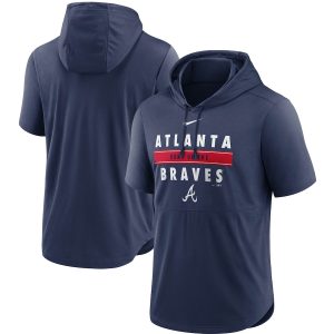 Delightful Men's Atlanta Braves Nike Navy Home Team Short Sleeve Performance Hoodie Top Collectors this is a must have Add it to your collection by ordering
