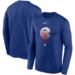 Delightful Men's Chicago Cubs Nike Royal Authentic Collection Legend Performance Long Sleeve T Shirt Collectors this is a must have Add it to your collection by ordering