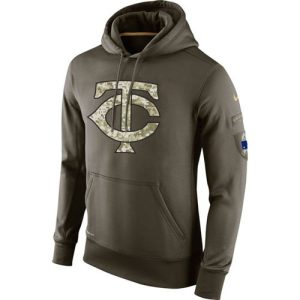 Delightful Men's Minnesota Twins Nike Olive Salute To Service KO Performance Hoodie