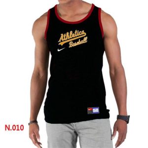 Delightful Men's Nike Oakland Athletics Home Practice Tank Top Black
