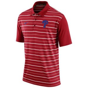 Delightful Men's Philadelphia Phillies Nike Red Dri FIT Stripe Polo