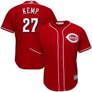 Delightful Men's Reds #27 Matt Kemp Majestic Scarlet Alternate Official Cool Base Player Jersey