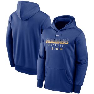 Delightful Men's Seattle Mariners Nike Royal Authentic Collection Therma Performance Pullover Hoodie