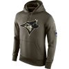 Delightful Men's Toronto Blue Jays Nike Olive Salute To Service KO Performance Hoodie