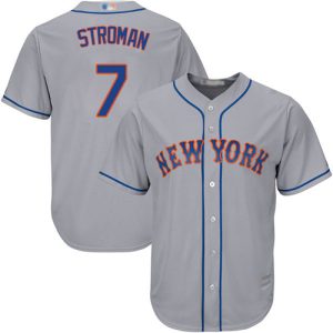 Delightful Mets #7 Marcus Stroman Grey New Cool Base Stitched MLB Jersey