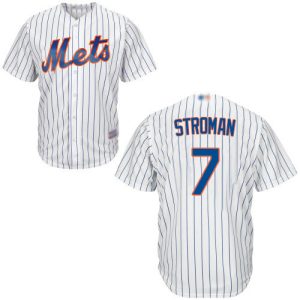 Delightful Mets #7 Marcus Stroman White(Blue Strip) New Cool Base Stitched MLB Jersey