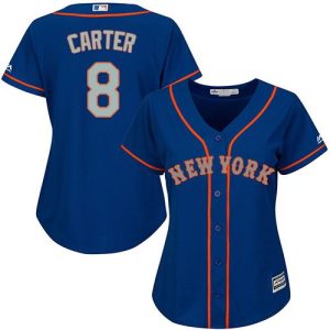 Delightful Mets #8 Gary Carter Blue(Grey NO.) Alternate Women's Stitched MLB Jersey Limited stock Order now to show your love for your team