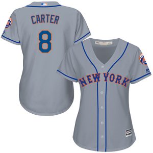 Delightful Mets #8 Gary Carter Grey Road Women's Stitched MLB Jersey Sports enthusiasts seize this opportunity Order now to feel the game excitement
