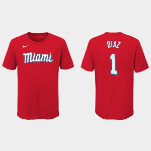 Delightful Miami Marlins #1 Isan Diaz Youth Nike 2021 City Connect Wordmark T Shirt Red Sports fans this is your chance Order soon to be part of the action