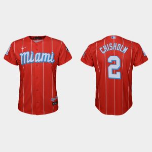Delightful Miami Marlins #2 Jazz Chisholm Jr. Youth Nike 2021 City Connect Authentic MLB Jersey Red Retailers boost your inventory Order now to meet customer demand