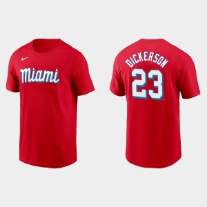 Delightful Miami Marlins #23 Corey Dickerson Men's Nike 2021 City Connect Wordmark T Shirt Red Retailers boost your inventory Order now to meet customer demand