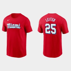 Delightful Miami Marlins #25 Al Leiter Men's Nike 2021 City Connect Wordmark T Shirt Red Sports fans this is your chance Order soon to be part of the action