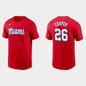 Delightful Miami Marlins #26 Garrett Cooper Men's Nike 2021 City Connect Wordmark T Shirt Red Retailers boost your inventory Order now to meet customer demand