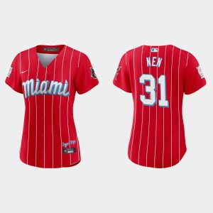 Delightful Miami Marlins #31 Robb Nen Women's Nike 2021 City Connect Authentic MLB Jersey Red With high demand Don't miss out Order now to wear your team colors