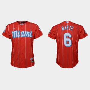 Delightful Miami Marlins #6 Starling Marte Youth Nike 2021 City Connect Authentic MLB Jersey Red Retailers boost your inventory Order now to meet customer demand