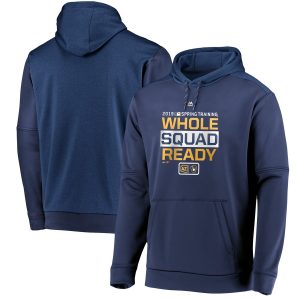 Delightful Milwaukee Brewers Majestic 2019 Spring Training Authentic Collection Pullover Hoodie Navy