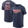 Delightful Minnesota Twins #22 Miguel Sano Nike Name & Number T Shirt Navy Sports enthusiasts seize this opportunity Order now to feel the game excitement