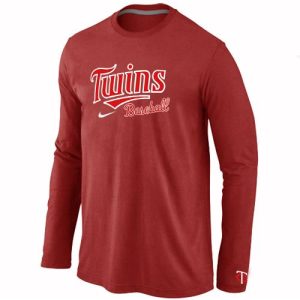 Delightful Minnesota Twins Long Sleeve MLB T Shirt Red