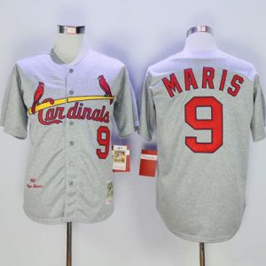 Delightful Mitchell And Ness 1967 Cardinals #9 Roger Maris Grey Throwback Stitched MLB Jersey