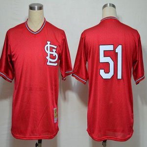 Delightful Mitchell And Ness 1985 Cardinals #51 Willie McGee Red Stitched MLB Jersey