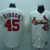 Delightful Mitchell and Ness 1967 Cardinals #45 Bob Gibson Stitched Cream Throwback MLB Jersey