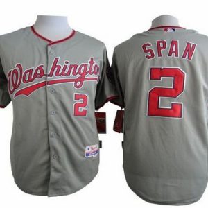 Delightful Nationals #2 Denard Span Grey Cool Base Stitched MLB Jersey
