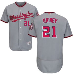 Delightful Nationals #21 Tanner Rainey Grey Flexbase Authentic Collection Stitched MLB Jersey