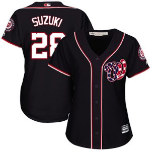 Delightful Nationals #28 Kurt Suzuki Navy Blue Alternate Women's Stitched MLB Jersey For a short time available Grab yours quickly to own a team jersey
