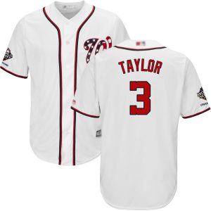 Delightful Nationals #3 Michael Taylor White Cool Base 2019 World Series Champions Stitched Youth MLB Jersey For a short time available Grab yours quickly to own a team jersey