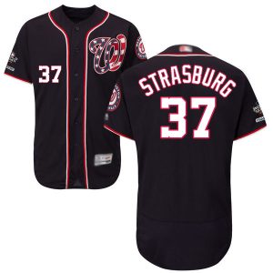 Delightful Nationals #37 Stephen Strasburg Navy Blue Flexbase Authentic Collection 2019 World Series Champions Stitched MLB Jersey