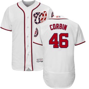 Delightful Nationals #46 Patrick Corbin White Flexbase Authentic Collection Stitched MLB Jersey