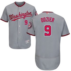 Delightful Nationals #9 Brian Dozier Grey Flexbase Authentic Collection Stitched MLB Jersey