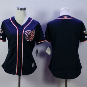 Delightful Nationals Blank Navy Blue Alternate 2 2019 World Series Champions Women's Stitched MLB Jersey Be among the first buyers Order now to enjoy top notch quality
