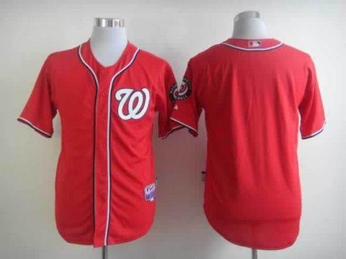 Delightful Nationals Blank Red Cool Base Stitched MLB Jersey