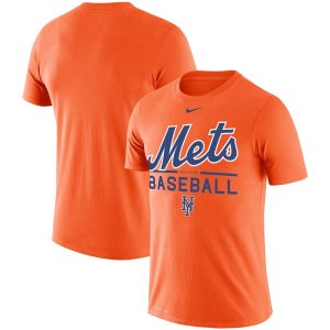 Delightful New York Mets Nike Wordmark Practice Performance T Shirt Orange