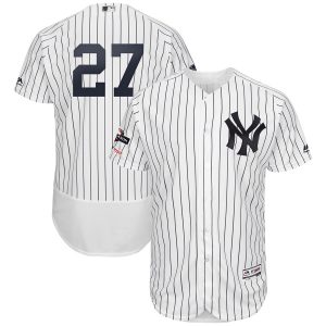 Delightful New York Yankees #27 Giancarlo Stanton Majestic 2019 Postseason Authentic Flex Base Player Jersey White Navy