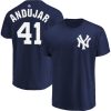 Delightful New York Yankees #41 Miguel Andujar Majestic Official Name & Number T Shirt Navy