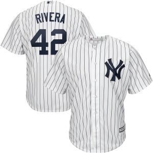Delightful New York Yankees #42 Mariano Rivera Majestic Home 2019 Hall of Fame Cool Base Player Jersey White Navy