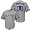 Delightful New York Yankees Majestic Cool Base Custom Jersey Gray