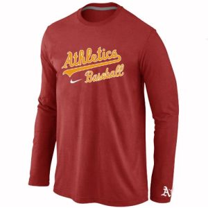 Delightful Oakland Athletics Long Sleeve MLB T Shirt Red
