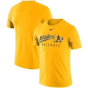 Delightful Oakland Athletics Nike MLB Practice T Shirt Gold