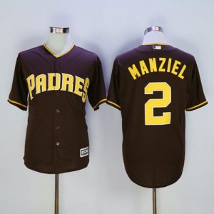 Delightful Padres #2 Johnny Manziel Coffee New Cool Base Stitched MLB Jersey