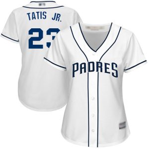 Delightful Padres #23 Fernando Tatis Jr. White Home Women's Stitched MLB Jersey Sports fans this is your chance Order soon to be part of the action