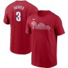 Delightful Philadelphia Phillies #3 Bryce Harper Nike Name & Number T Shirt Red Collectors this is a must have Add it to your collection by ordering