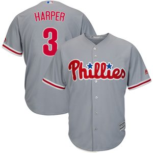 Delightful Phillies #3 Bryce Harper Grey New Cool Base Stitched MLB Jersey