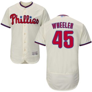 Delightful Phillies #45 Zack Wheeler Cream Flexbase Authentic Collection Stitched MLB Jersey