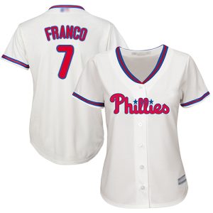 Delightful Phillies #7 Maikel Franco Cream Alternate Women's Stitched MLB Jersey Collectors this is a must have Add it to your collection by ordering