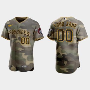 Delightful Pittsburgh Pirates Custom Men's Nike 2021 Armed Forces Day Authentic MLB Jersey  Camo